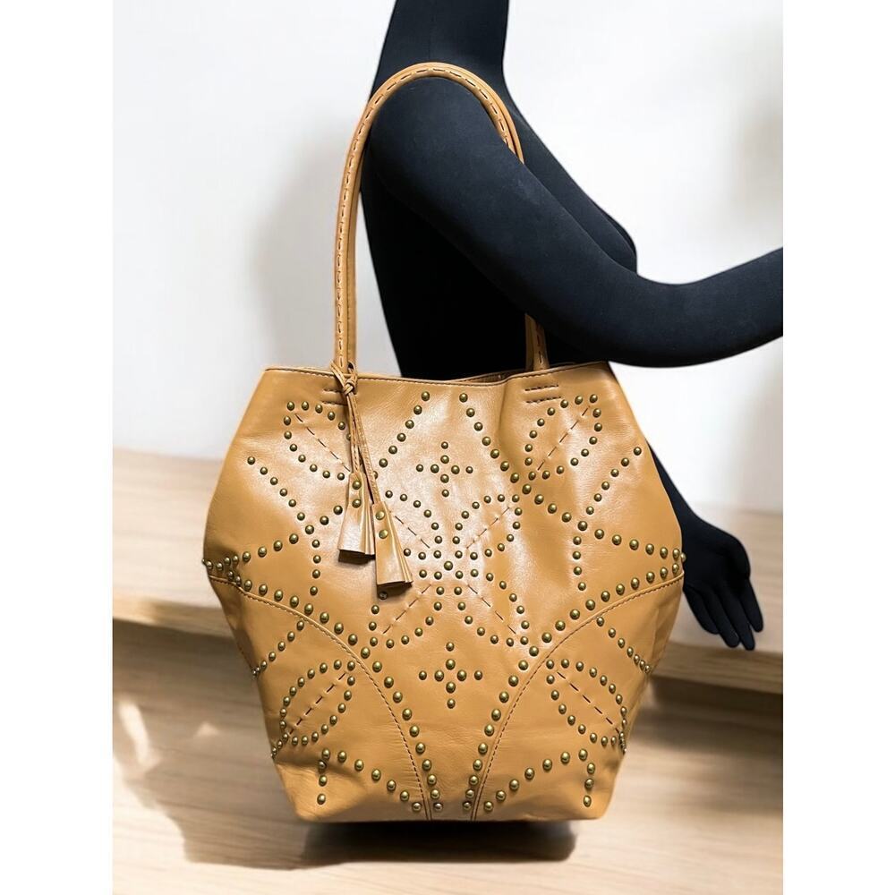 Isabella Fiore Leather Studded Tote Bag - Picture 8 of 14